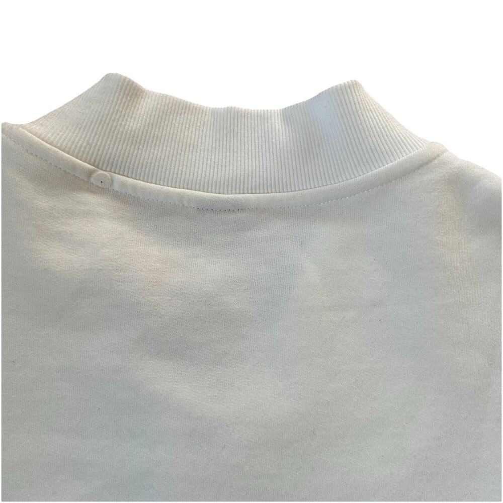 Cory Vines Mens Bomber Jacket Sweatshirt Size Lg Off White Fleece Varsity Style - Picture 8 of 8